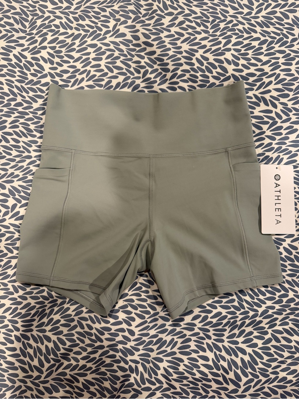 Athleta High-Waist Pocket Performance Shorts — gray